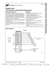 DS92LV1260 datasheet pdf National Semiconductor