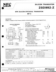 2SD992 datasheet pdf NEC