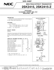 2SK2415 datasheet pdf NEC