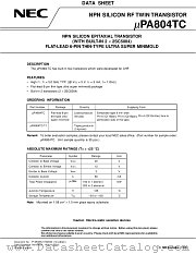 UPA804TC datasheet pdf NEC