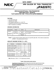 UPA826TC datasheet pdf NEC
