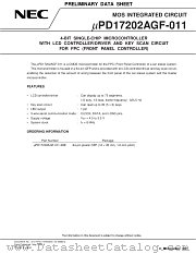 UPD17202AGF-011 datasheet pdf NEC