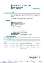 74AHCT02PW datasheet pdf Nexperia