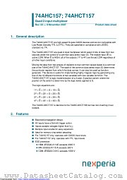 74AHCT157PW datasheet pdf Nexperia