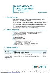 74AHC1G86GV-Q100 datasheet pdf Nexperia