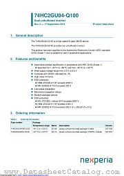 74HC2GU04GV-Q100 datasheet pdf Nexperia