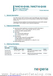 74HC10D-Q100 datasheet pdf Nexperia