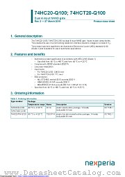 74HCT20D-Q100 datasheet pdf Nexperia