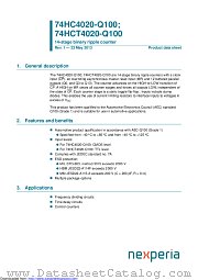 74HC4020BQ-Q100 datasheet pdf Nexperia