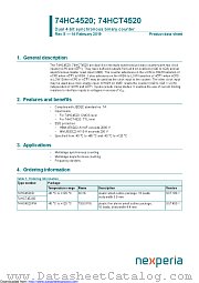 74HC4520PW datasheet pdf Nexperia