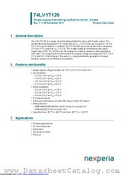 74LV1T126GW datasheet pdf Nexperia