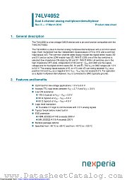 74LV4052PW datasheet pdf Nexperia