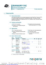 BUK663R7-75C datasheet pdf Nexperia