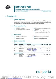 BUK7606-75B datasheet pdf Nexperia