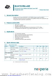 BUK761R6-40E datasheet pdf Nexperia