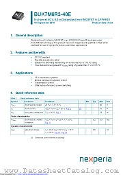 BUK7M6R3-40E datasheet pdf Nexperia