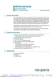 HEF4013BTT-Q100 datasheet pdf Nexperia