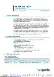 HEF4520BT-Q100 datasheet pdf Nexperia