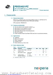 PBSS4021PZ datasheet pdf Nexperia
