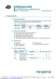 PBSS4021SPN datasheet pdf Nexperia