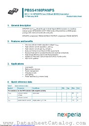 PBSS4160PANPS datasheet pdf Nexperia