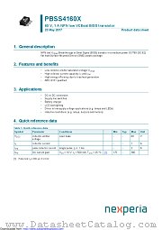 PBSS4160X datasheet pdf Nexperia