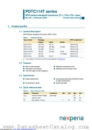 PDTC114TT datasheet pdf Nexperia