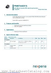 PMBT4403YS datasheet pdf Nexperia