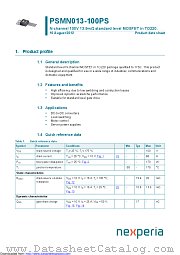 PSMN013-100PS datasheet pdf Nexperia