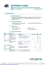 PSMN016-100BS datasheet pdf Nexperia