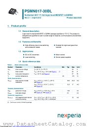 PSMN017-30BL datasheet pdf Nexperia