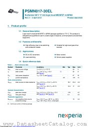 PSMN017-30EL datasheet pdf Nexperia