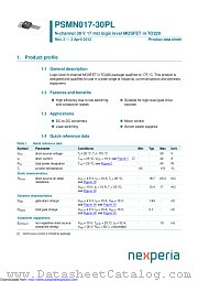 PSMN017-30PL datasheet pdf Nexperia