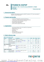 PSMN018-100PSF datasheet pdf Nexperia