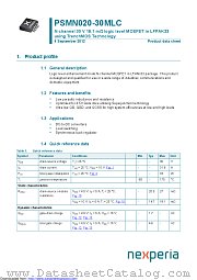 PSMN020-30MLC datasheet pdf Nexperia
