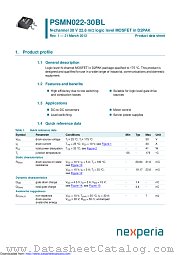 PSMN022-30BL datasheet pdf Nexperia
