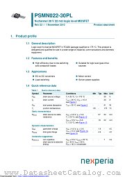 PSMN022-30PL datasheet pdf Nexperia