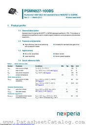 PSMN027-100BS datasheet pdf Nexperia