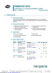 PSMN1R7-30YL datasheet pdf Nexperia