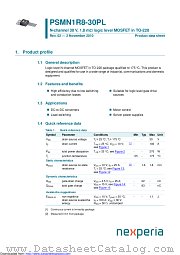 PSMN1R8-30PL datasheet pdf Nexperia