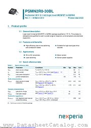 PSMN2R0-30BL datasheet pdf Nexperia