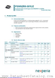 PSMN2R0-30YLE datasheet pdf Nexperia