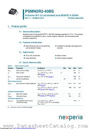 PSMN2R2-40BS datasheet pdf Nexperia