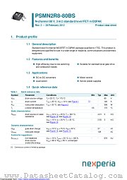 PSMN2R8-80BS datasheet pdf Nexperia