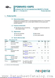 PSMN4R3-100PS datasheet pdf Nexperia