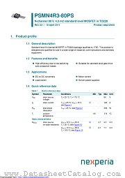 PSMN4R3-80PS datasheet pdf Nexperia