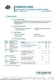 PSMN4R5-40BS datasheet pdf Nexperia