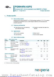 PSMN4R6-60PS datasheet pdf Nexperia