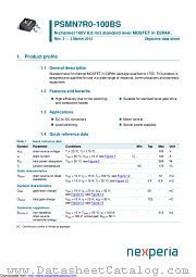 PSMN7R0-100BS datasheet pdf Nexperia