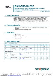 PSMN7R8-100PSE datasheet pdf Nexperia